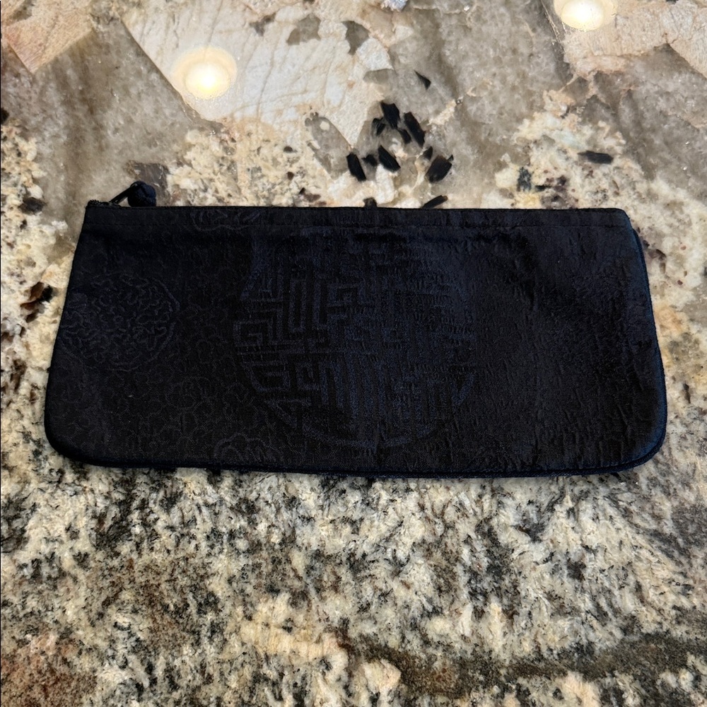 100% Silk Elegant Black Clutch